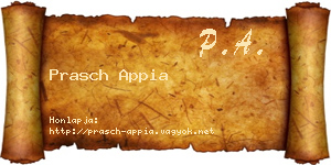 Prasch Appia névjegykártya
